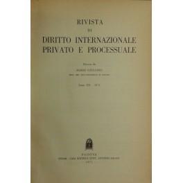Rivista di diritto internazionale privato e processuale. Diretta da Mario Giuliano. Anno VII - 1971 - Mario Giuliano - copertina