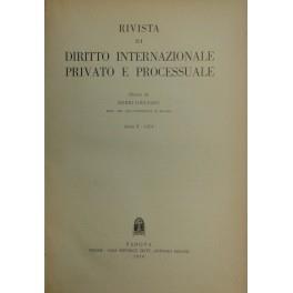 Rivista di diritto internazionale privato e processuale. Diretta da Mario Giuliano. Anno X - 1974 - Mario Giuliano - copertina