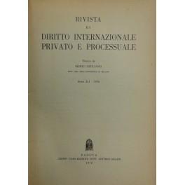 Rivista di diritto internazionale privato e processuale. Diretta da Mario Giuliano. Anno XII - 1976 - Mario Giuliano - copertina