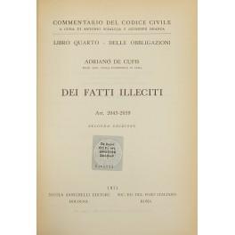 Dei fatti illeciti. Art. 2043-2059 - Adriano De Cupis - copertina