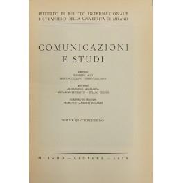 Comunicazioni e studi. Direttori Roberto Ago, Mario Giuliano, Piero Ziccardi. Vol. XIV - 1975 - copertina