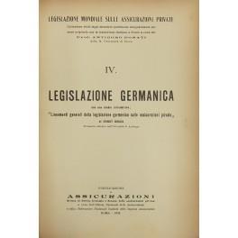 Legislazione germanica con uno studio introduttivo: Lineamenti generali della legislazione germanica sulle assicurazioni private di Ernst Bruck - Germana - copertina