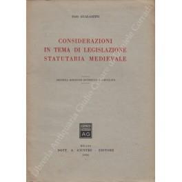 Considerazioni in tema di legislazione statutaria medievale - copertina