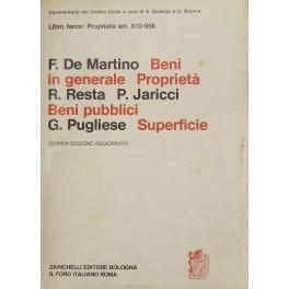 Beni in generale. Proprietà (De Martino). Beni pubblici (Resta). Superficie (Pugliese). Art. 810-956 - Francesco De Martino - copertina