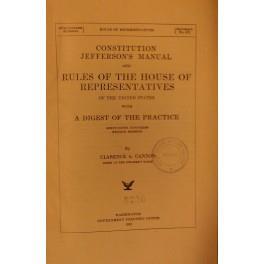 Constitution Jefferson's manual and Rules of the House of Representatives of the United States with a digest of the practice. Sixty-fifth Congress Second Session - copertina