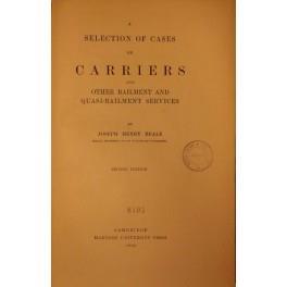 A selection of cases on carriers and other bailment and quasi-bailment services - copertina