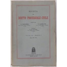 Rivista di Diritto Processuale Civile. Annata 1934. Diretta da: Francesco Carnelutti, Giuseppe Chiovenda, Piero Calamandrei, Enrico Tullio Liebman. Anno XI (Prima Serie) - copertina