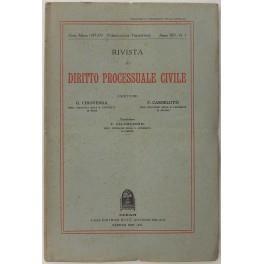 Rivista di Diritto Processuale Civile. Annata 1937. Diretta da: Francesco Carnelutti, Giuseppe Chiovenda, Piero Calamandrei, Enrico Tullio Liebman. Anno XIV (Prima Serie) - copertina