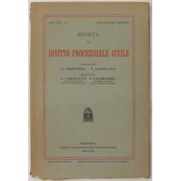 Rivista di Diritto Processuale Civile. Annata 1940. Diretta da: Francesco Carnelutti, Giuseppe Chiovenda, Piero Calamandrei, Enrico Tullio Liebman. Anno XVII (Prima Serie) - copertina