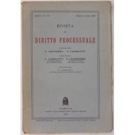 Rivista di Diritto Processuale. Annata 1946. Diretta da: Francesco Carnelutti, Giuseppe Chiovenda, Piero Calamandrei, Enrico Tullio Liebman. Anno I (Seconda Serie) - copertina