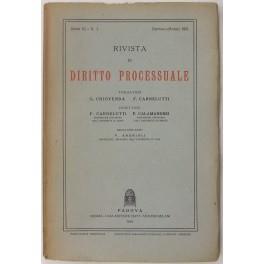 Rivista di Diritto Processuale. Annata 1951. Diretta da: Francesco Carnelutti, Giuseppe Chiovenda, Piero Calamandrei, Enrico Tullio Liebman. Anno VI (Seconda Serie) di: Andrioli V. - copertina