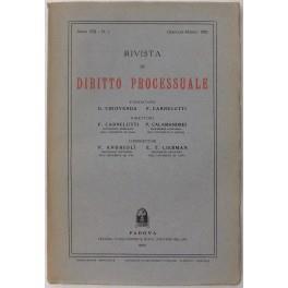 Rivista di Diritto Processuale. Annata 1953. Diretta da: Francesco Carnelutti, Giuseppe Chiovenda, Piero Calamandrei, Enrico Tullio Liebman. Anno VIII (Seconda Serie) - copertina