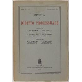 Rivista di Diritto Processuale. Annata 1954. Diretta da: Francesco Carnelutti, Giuseppe Chiovenda, Piero Calamandrei, Enrico Tullio Liebman. Anno IX (Seconda Serie) di: Andrioli V. - copertina