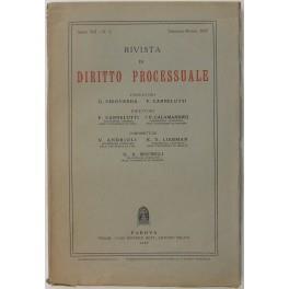 Rivista di Diritto Processuale. Annata 1957. Diretta da: Francesco Carnelutti, Giuseppe Chiovenda, Piero Calamandrei, Enrico Tullio Liebman. Anno XII (Seconda Serie) di: Alessi R. - copertina