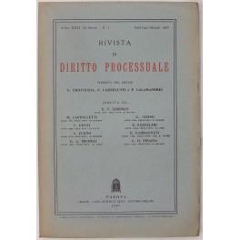 Rivista di Diritto Processuale. Annata 1967. Diretta da: Francesco Carnelutti, Giuseppe Chiovenda, Piero Calamandrei, Enrico Tullio Liebman. Anno XXII (Seconda Serie) di: Cappelletti M. - copertina