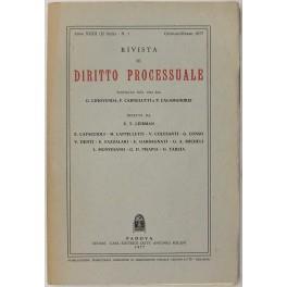 Rivista di Diritto Processuale. Annata 1977. Diretta da: Francesco Carnelutti, Giuseppe Chiovenda, Piero Calamandrei, Enrico Tullio Liebman. Anno XXXII (Seconda Serie) - copertina