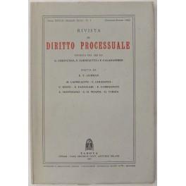 Rivista di Diritto Processuale. Annata 1982. Diretta da: Francesco Carnelutti, Giuseppe Chiovenda, Piero Calamandrei, Enrico Tullio Liebman. Anno XXXVII (Seconda Serie) di: Andrioli V. - copertina
