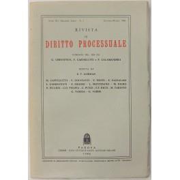 Rivista di Diritto Processuale. Annata 1986. Diretta da: Francesco Carnelutti, Giuseppe Chiovenda, Piero Calamandrei, Enrico Tullio Liebman. Anno XLI (Seconda Serie) - copertina