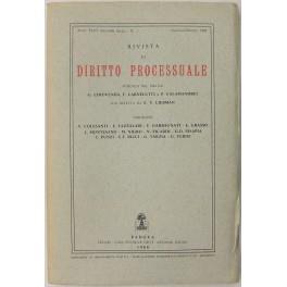 Rivista di Diritto Processuale. Annata 1988. Diretta da: Francesco Carnelutti, Giuseppe Chiovenda, Piero Calamandrei, Enrico Tullio Liebman. Anno XLIII (Seconda Serie) - A. Cecchella - copertina