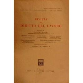 Rivista di diritto del lavoro. Anno XVIII - 1966 - copertina