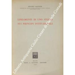 Lineamenti di uno studio sui principi istituzionali - Antonio Valentini - copertina