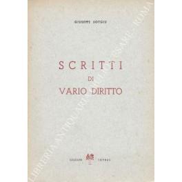 Scritti di vario diritto - Giuseppe Sotgiu - copertina