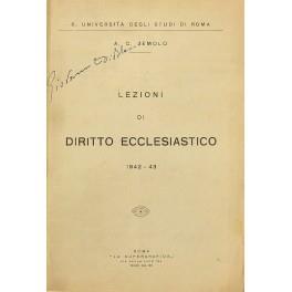 Lezioni di diritto ecclesiastico 1942-43 - Arturo Carlo Jemolo - copertina