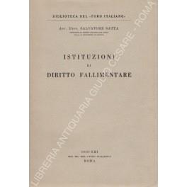 Istituzioni di diritto fallimentare - Salvatore Satta - copertina