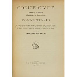 Codice civile. Libro primo. (Persone e famiglia). Commentario - Mariano D'Amelio - copertina