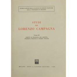 Studi per Lorenzo Campagna. Vol. III - Scritti di filosofia del diritto, filosofia politica, e teoria sociale - copertina