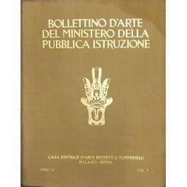 Bollettino d'arte del Ministero della Pubblica Istruzione. Rivista dei Musei gallerie e monumenti d'Italia. Diretta da Arduino Colasanti. Anno III - Vol. I e II - 1923-1924 - Arduino Colasanti - copertina