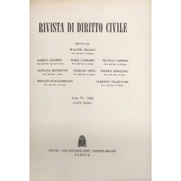 Rivista di diritto civile. Anno VI - 1960 - copertina