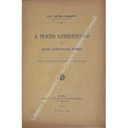 Il principio rappresentativo nel diritto costituzionale moderno (Prolusione al corso di Diritto costituzionale nella R. Università di Cagliari) - Pietro Chimienti - copertina