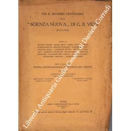 Per il secondo centenario della Scienza Nuova di G. B. Vico (1725-1925) - Giorgio Del Vecchio - copertina
