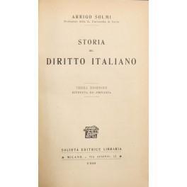 Storia del diritto italiano - Arrigo Solmi - copertina