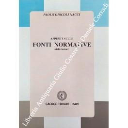 Appunti sulle fonti normative (dalle lezioni) - Paolo Giocoli Nacci - copertina