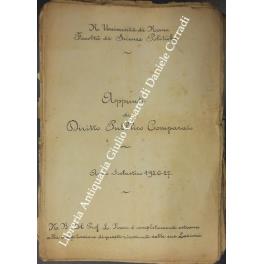 Appunti di diritto pubblico comparato. R. Università di Roma Facoltà di Scienze Politiche. Anno Accademico 1926-1927 - Luigi Rossi - copertina