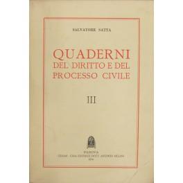 Quaderni del diritto e del processo civile. Vol. III - Salvatore Satta - copertina
