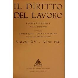 Il Diritto del lavoro. Volume XV - 1941 - copertina