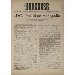 Il Borghese. Settimanale. Anno XVI - 1965. Direttore: L. Longanesi. Redattore capo: M. Monti. Redattore romano: M. Tedeschi - copertina