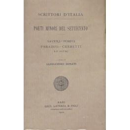 Poeti minori del Settecento. Savioli. Pompei. Paradisi. Cerretti ed altri. a cura di Alessandro Donati - Alessandro Donati - copertina