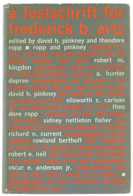 A Festschrift For Frederick B.Artz - copertina