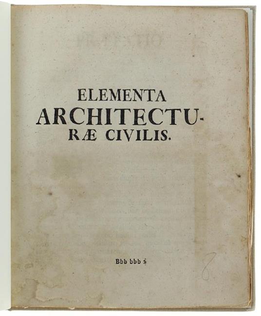 Elementa Architecturae Civilis - Christian Wolff - copertina