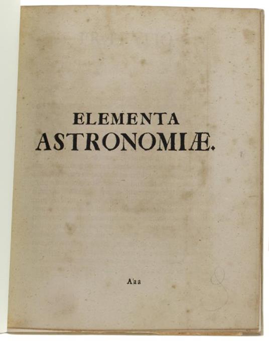 Elementa Astronomiae - Christian Wolff - copertina