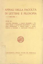 Annali della Facoltà di Lettere e Filosofia. I (1963-1964)