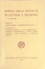 Annali della Facoltà di Lettere e Filosofia. IV (1966-1967)