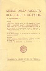 Annali della Facoltà di Lettere e Filosofia. VI (1968-1969)