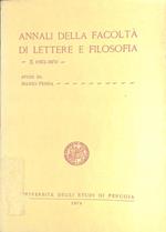 Annali della Facoltà di Lettere e Filosofia. X (1972-1973)