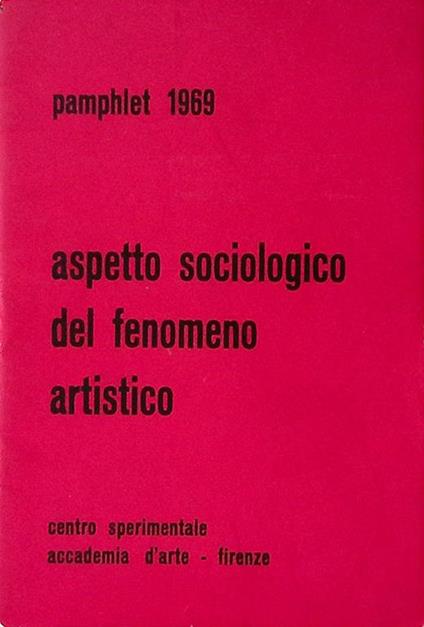 Aspetto sociologico del fenomeno artistico - copertina