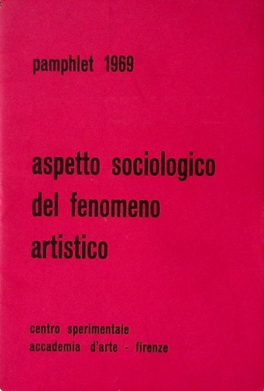 Aspetto sociologico del fenomeno artistico - copertina